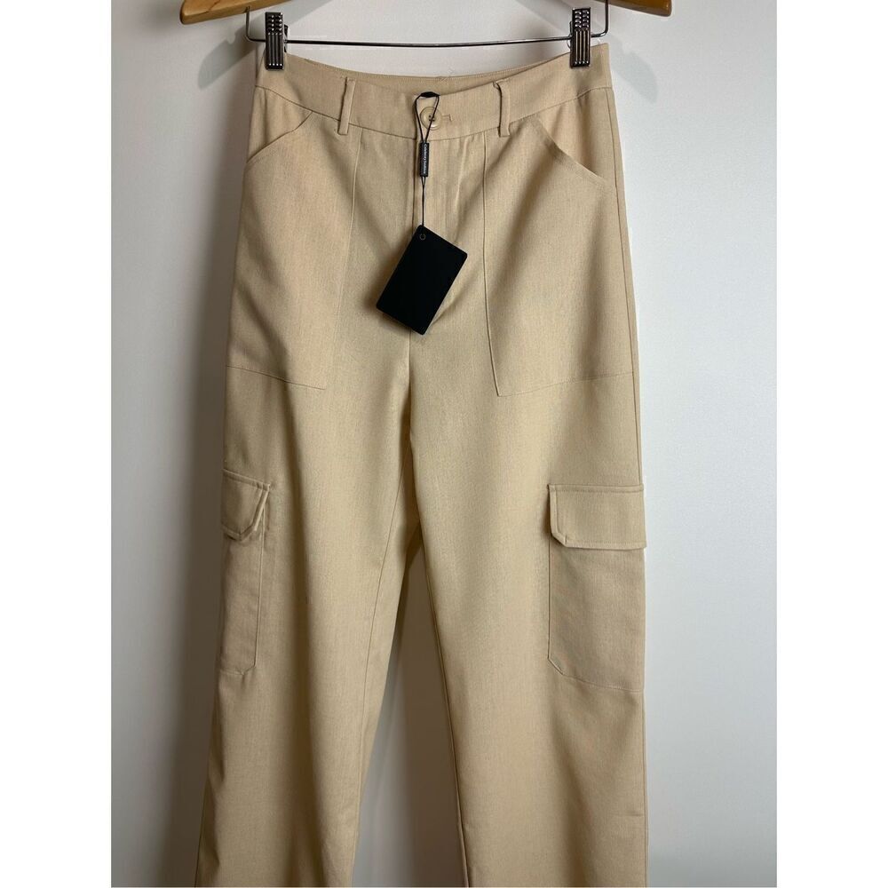 Tan Linen Cargo Pants - Picture 5 of 8